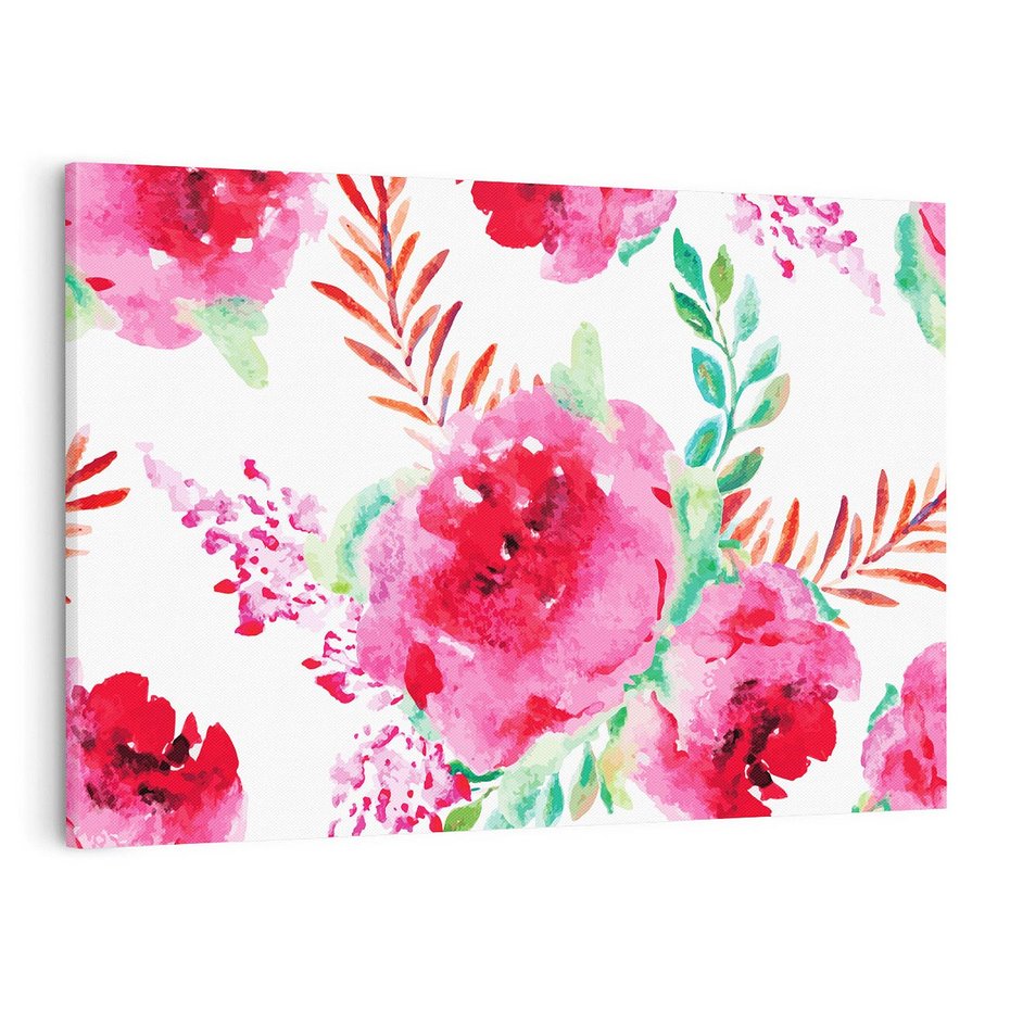 Obraz na płótnie 120x80 - Delikatna Akwarela - kwiaty, akwarela