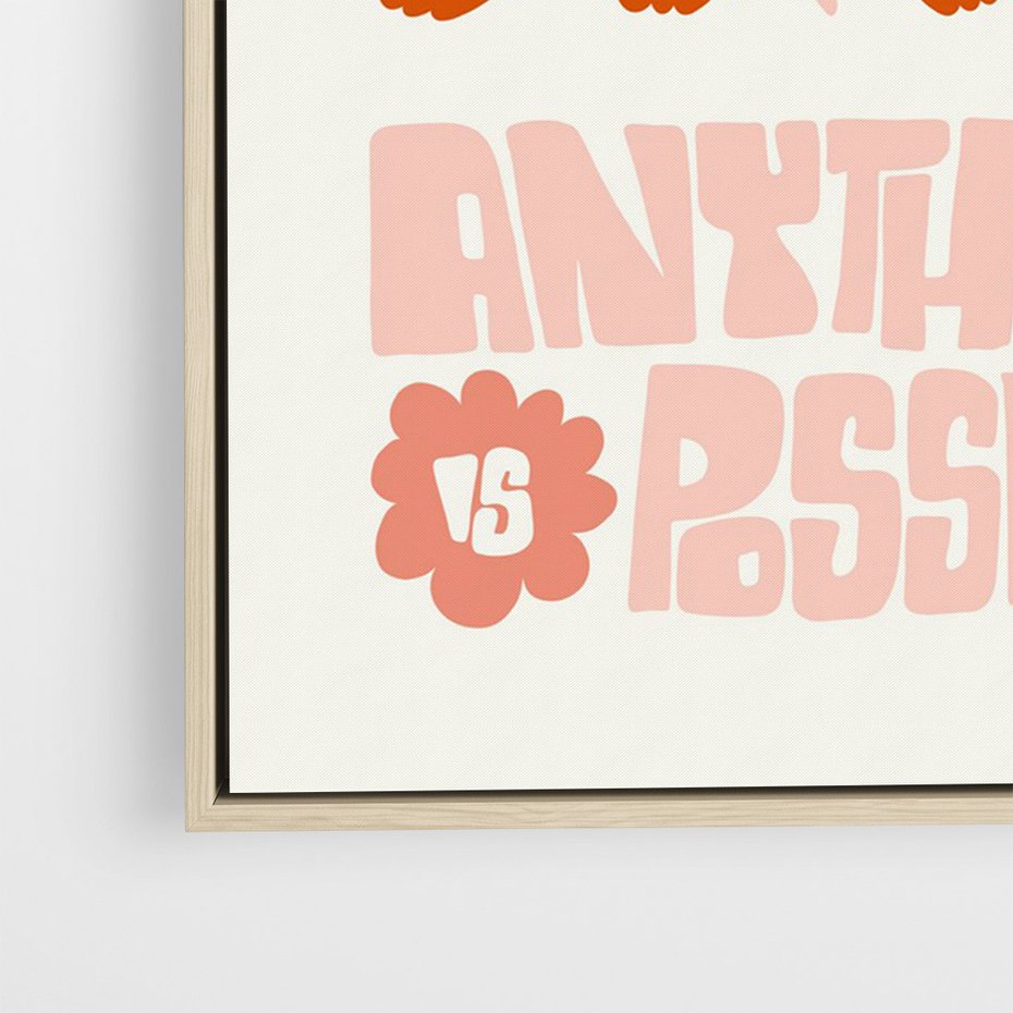 Obraz w ramie 80x120 - Migotliwa Euforia - kompozycja w łososiowym kolorze, kwiaty - rama drewno