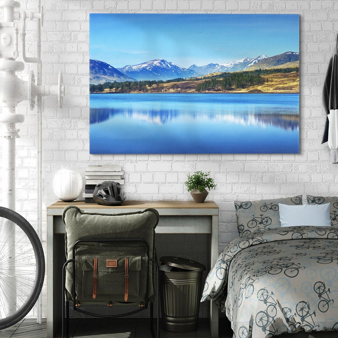 Obraz na płótnie 120x80 - Siła i Spokój Przyrody - góry, jezioro