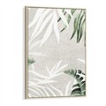 Obraz w ramie 80x120 - Zielony Raj - monstera, palmy - rama drewno
