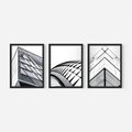 Zestaw obrazy w ramie 30x40 galeria - Architemtura, czarno, białe, fotografie - rama czarna