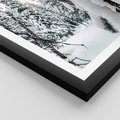 Plakat w ramie 40x50 - Drzewa pod Śniegiem - zima las, drzewa pod śniegiem - rama czarna