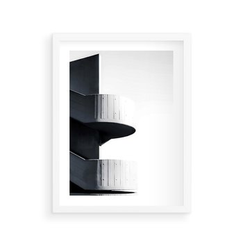 Plakat w ramie 30x40 - Elegancja Współczesności - architektura, nowoczesne formy - rama biała