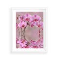 Plakat w ramie 40x50 - Relaksacyjne spa w otoczeniu storczyka - spa, storczyk - rama biała