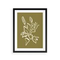 Plakat w ramie 30x40 - Przenikające Barwy - abstrakcyjna roślina, kwiaty - rama czarna