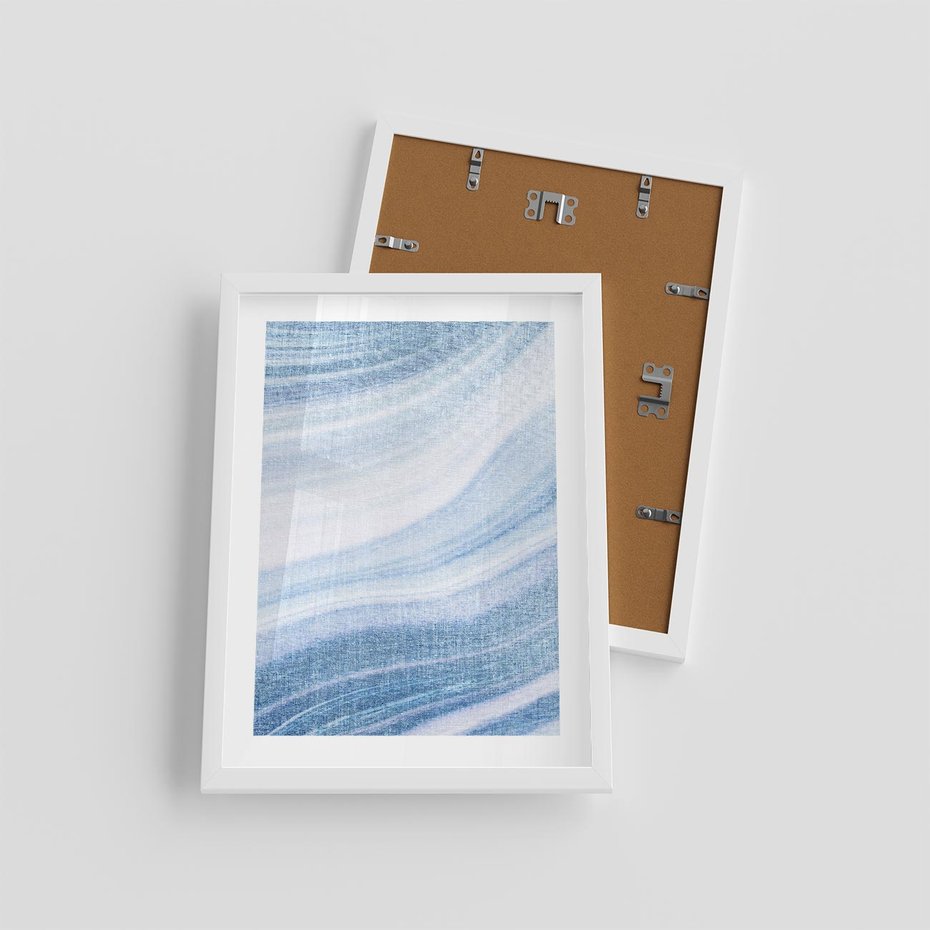 Plakat w ramie 30x40 - Abstrakcyjna akwarela - abstrakcja, akwarela - rama biała