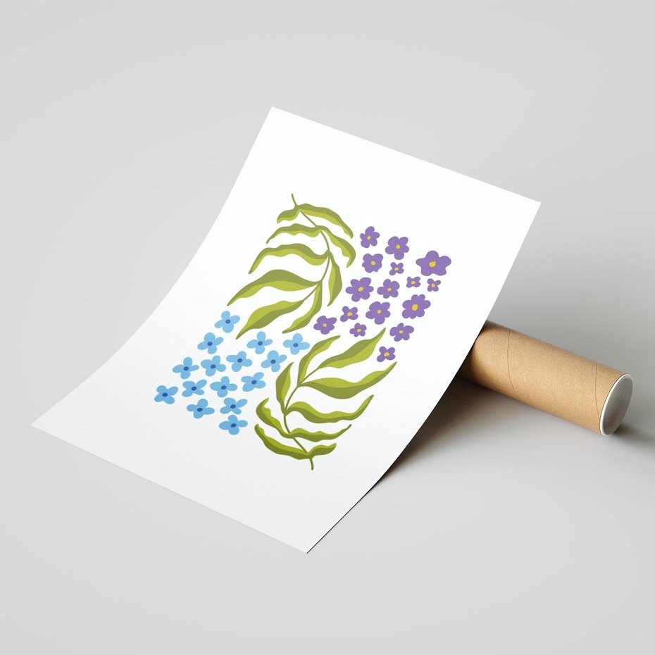 Plakat bez ramy 50x70 - Księga Kształtów Bez Granic - kwiaty, sztuka nowoczesna