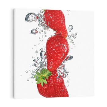 Obraz na płótnie 50x50 - Aromatyczne truskawki w pełnym rozkwicie - truskawki, owoce