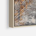 Obraz w ramie 80x80 - Złote liście melancholii - liście miłorzębu, tekstura - rama drewno