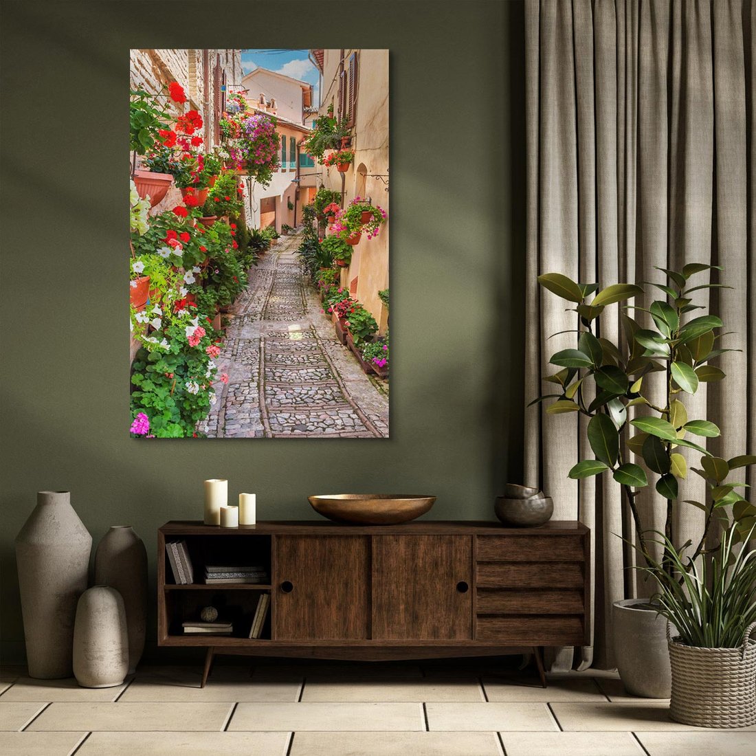 Obraz na płótnie 50x70 - miasto w kolorach - uliczka, miasto