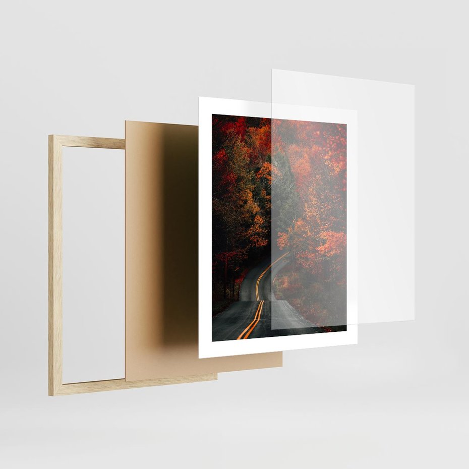 Plakat w ramie 40x50 - Jesienne Podróżowanie - fotografia, jesień - rama drewno