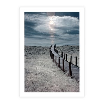 Plakat bez ramy 40x50 - Burzowy pomost na plaży - plaża, pomost