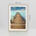 Plakat w ramie 50x70 - Pomost nad morską przestrzenią - pomost, morze - rama drewno
