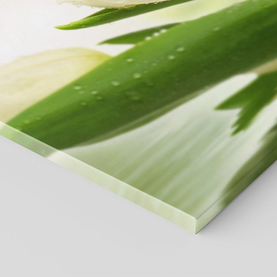 Obraz na płótnie 90x30 - Białe Piękno - białe, tulipany