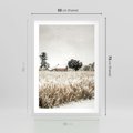 Plakat w ramie 50x70 - Idylliczna Zima - zima, krajobraz zimowy - rama biała