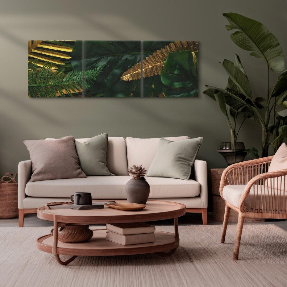 Obraz na płótnie 150x50 - Monstera Liście Kwiat - monstera, liście