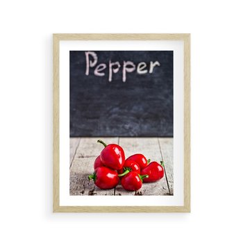 Plakat w ramie 40x50 - Eksploracja smaków - papryka, kuchnia - rama drewno