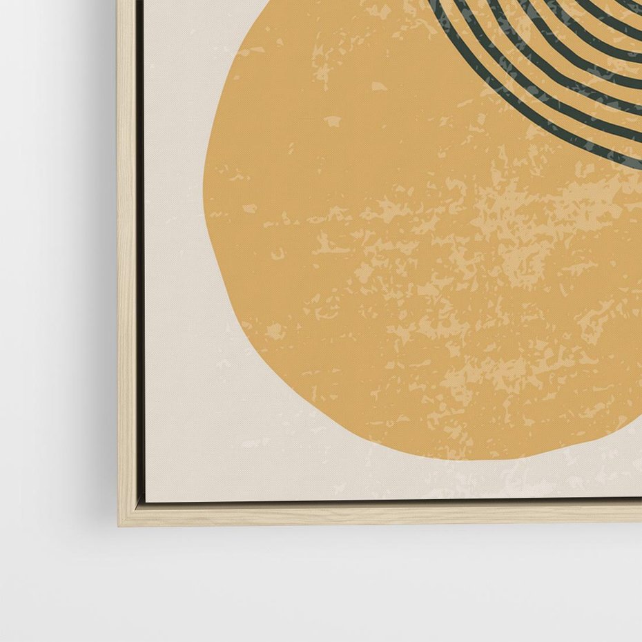 Obraz w ramie 50x50 - Boho Światło - abstrakcyjna sztuka, boho kształty - rama drewno