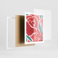 Plakat w ramie 40x50 - Rozkwitające Kształty - nowoczesny plakat, abstrakcyjne róże - rama biała