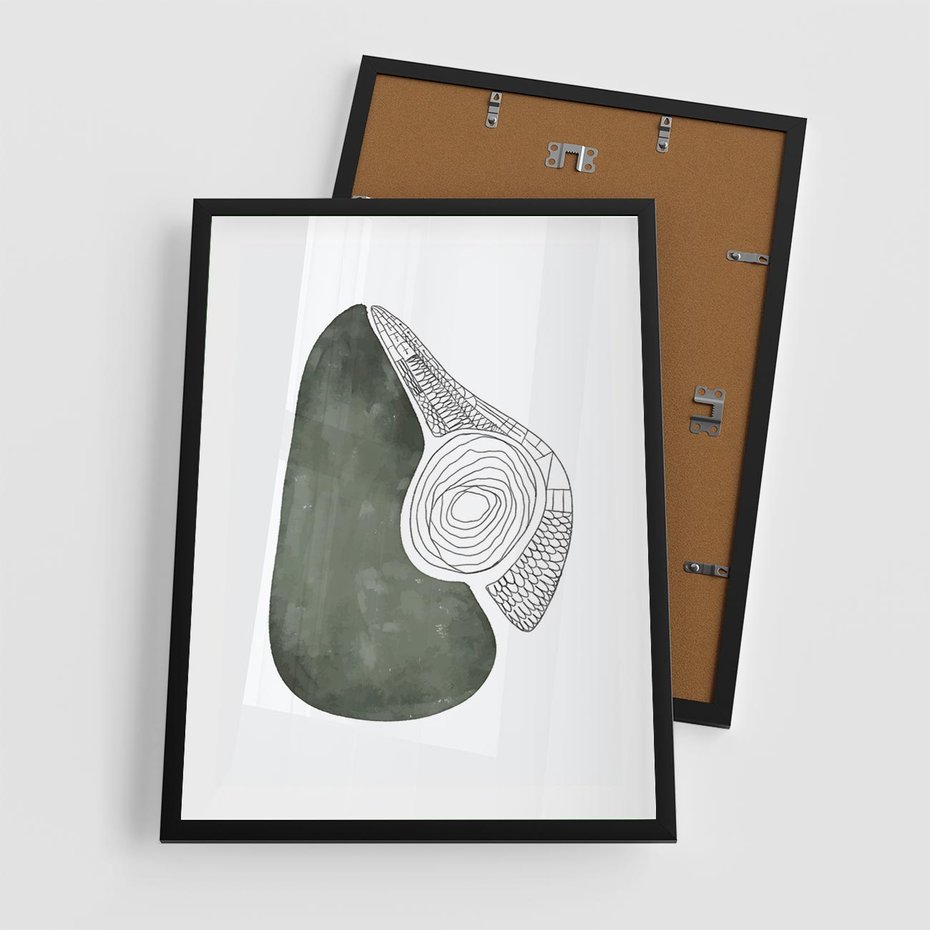 Plakat w ramie 50x70 - Owocowe Boho Inspiracje - minimalistyczny plakat, gruszka - rama czarna