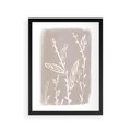 Plakat w ramie 30x40 - Roślinne Przeniknięcia - nowoczesny subtelny plakat, beżowy - rama czarna