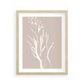 Plakat w ramie 40x50 - Impresje Pastelowych Nastrojów - minimalistyczny delikatny obraz, beżowe odcienie - rama drewno