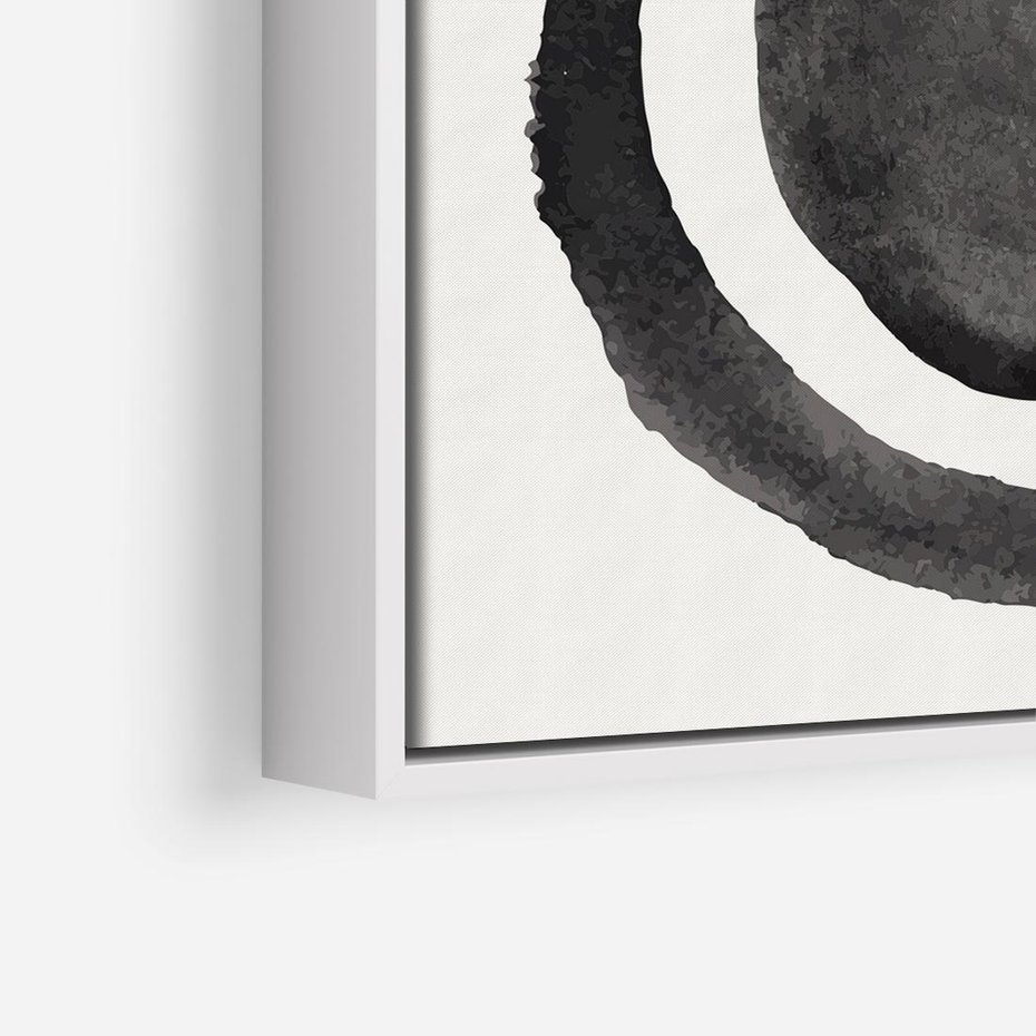 Obraz w ramie 80x80 - Bezgraniczne Widoki - abstrakcyjne plamy okręgi, akwarelowe - rama biała