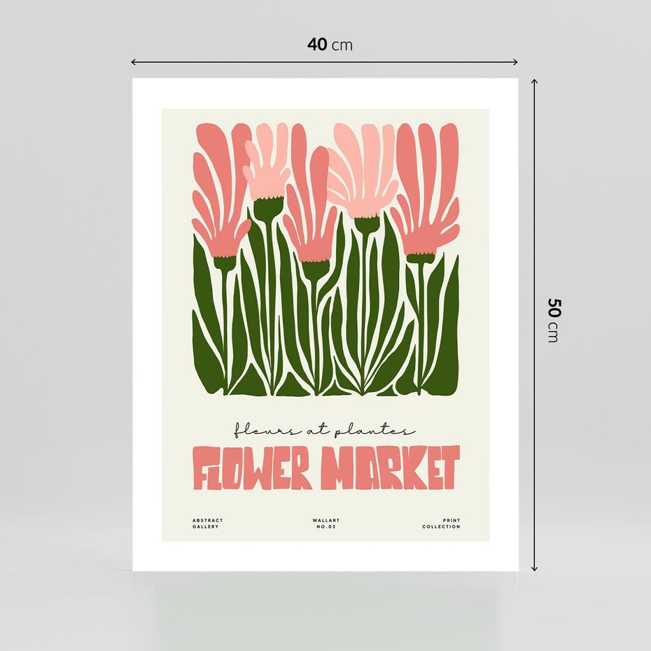 Plakat bez ramy 40x50 - Symfonia Kolorowych Kształtów - nowoczesna grafika, kwiatowa kompozycja