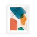 Plakat w ramie 40x50 - Migotliwe Pochwycenia - abstrakcyjne kolorowe plamy, akwarela - rama biała