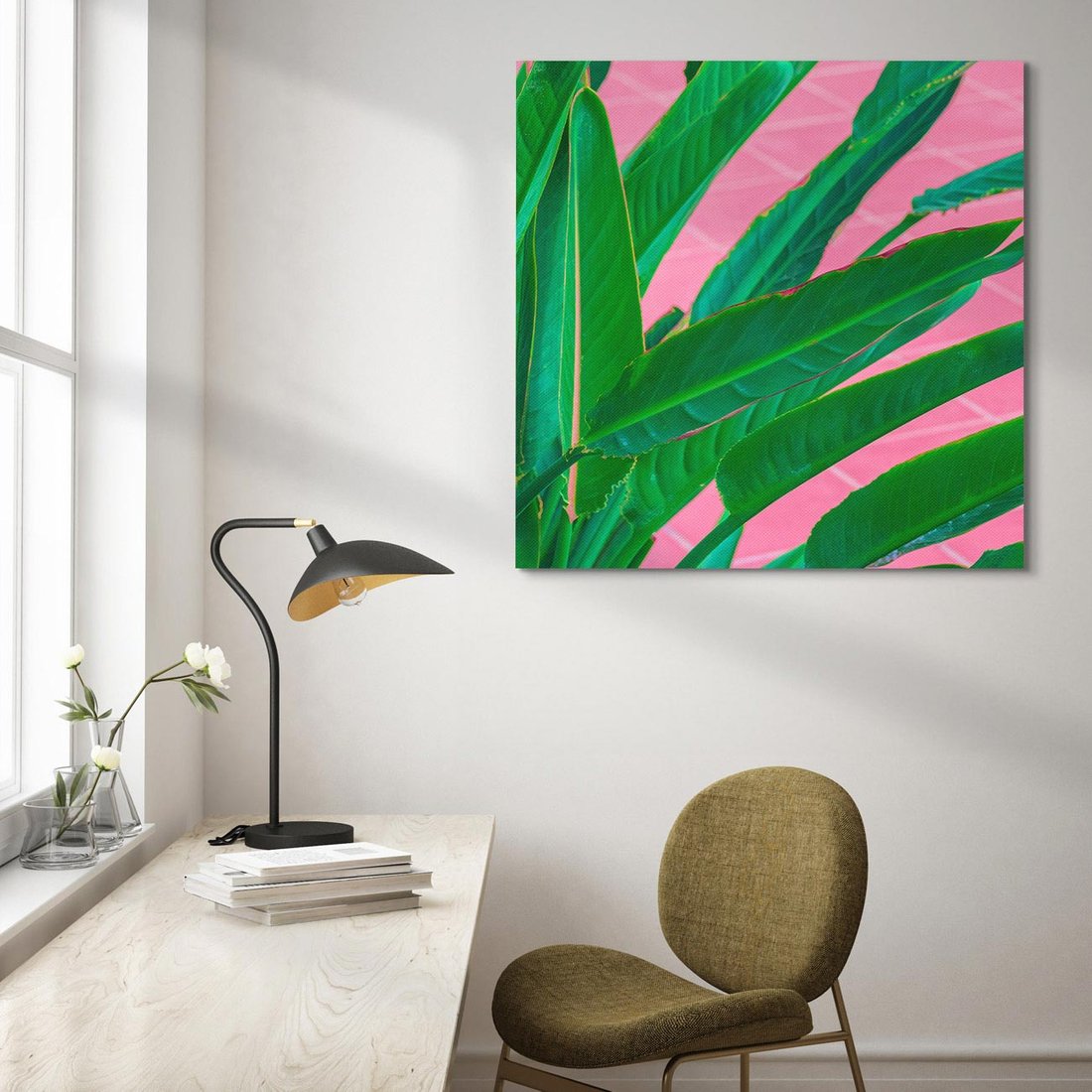 Obraz na płótnie 40x40 - Odezwij się do przeszłości - liście, retro