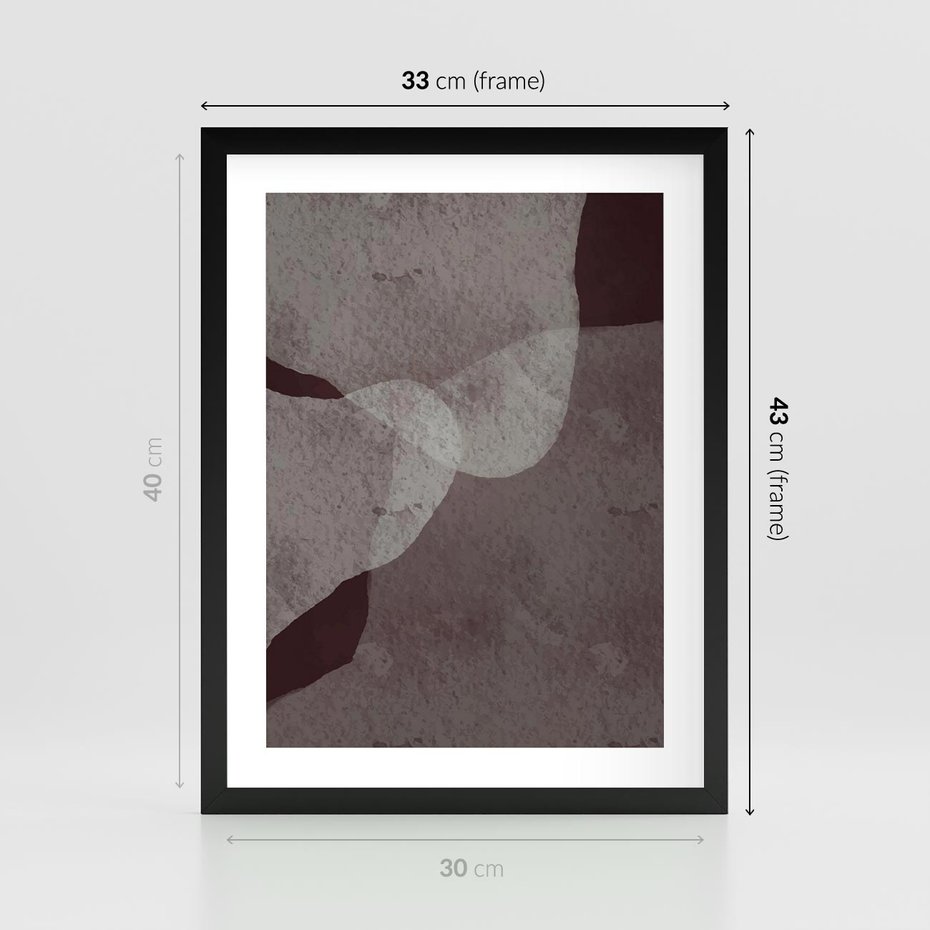 Plakat w ramie 30x40 - Obce Odcienie - mroczny plakat, nowoczesne wnętrza - rama czarna