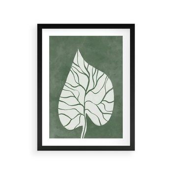 Plakat w ramie 30x40 - Migotliwe Wnętrze Zieleni - zielony plakat, roślinne motywy - rama czarna