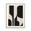 Plakat w ramie 50x70 - Abstrakcyjne Linie - boho plakat, rycina - rama drewno
