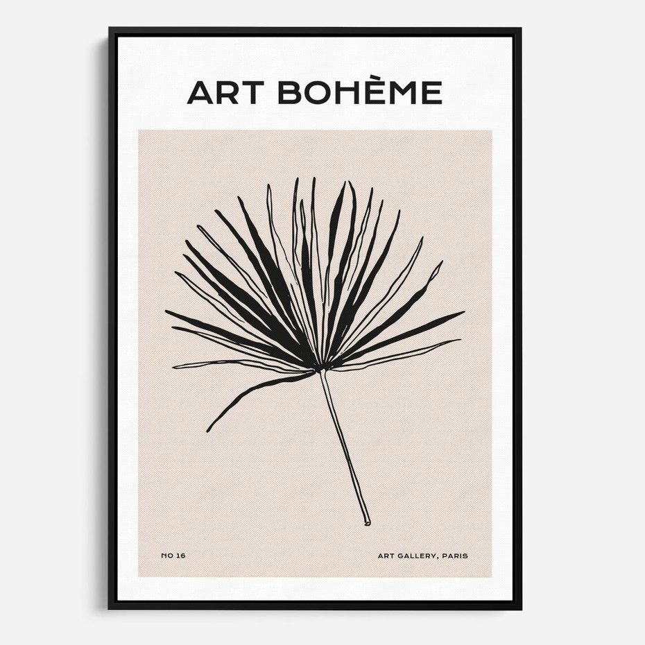 Obraz w ramie 70x100 - Rozkwitające Boho Kształty - boho sztuka, plakat - rama czarna