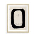 Plakat w ramie 50x70 - Wnętrza Kształtów - abstrakcja, minimalizm - rama drewno