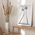 Plakat bez ramy 21x30 - Samotne Palmy - czarno biała fotografia, dwie samotne palmy