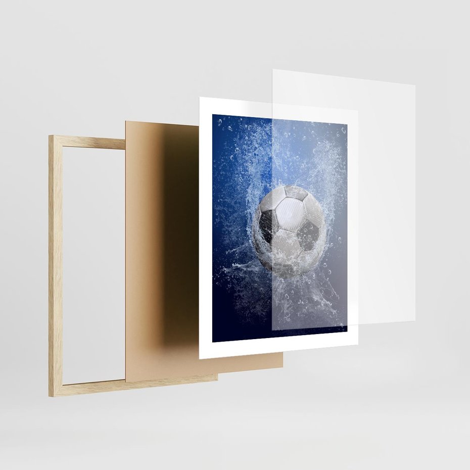 Plakat w ramie 40x50 - Młodzieżowy Zapał - piłka, młodzieżowy - rama drewno