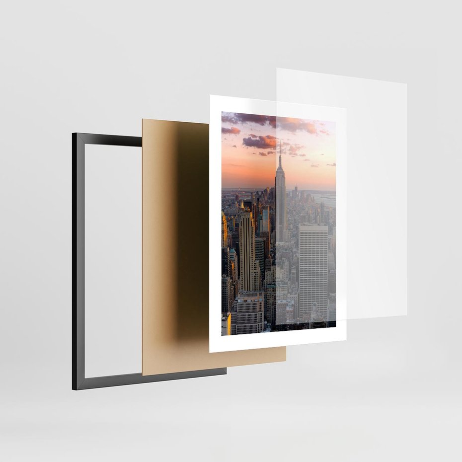 Plakat w ramie 30x40 - Nowojorskie Wieżowce - Nowy York, wieżowce - rama czarna