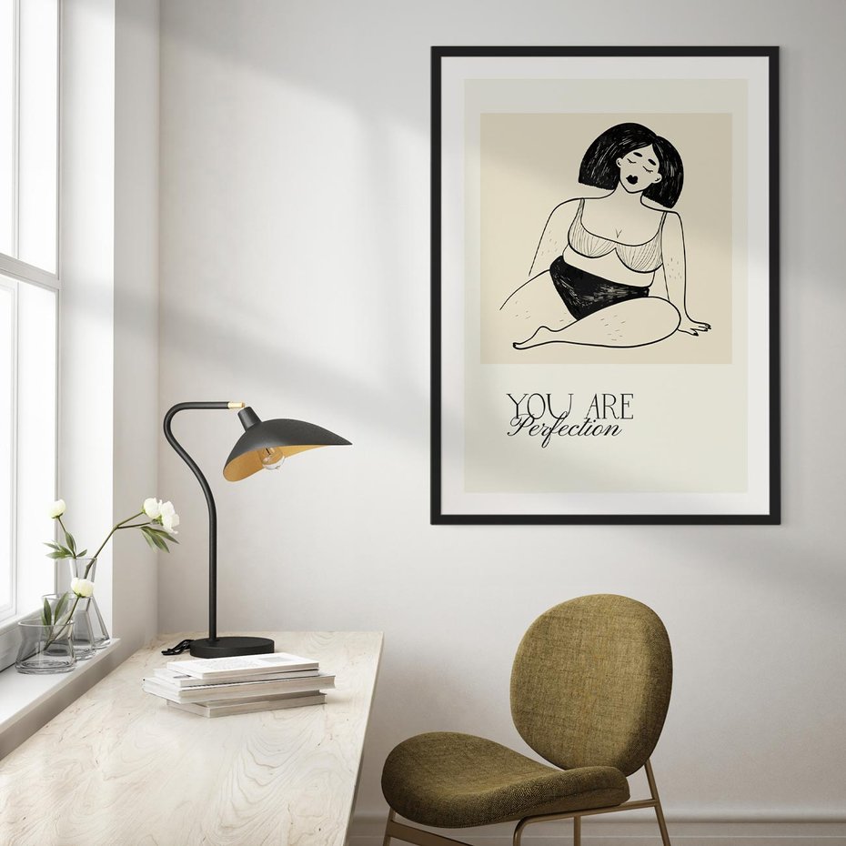 Plakat bez ramy 30x40 - Harmonia Kształtów Bez Granic - siła kobiecości, rysunek