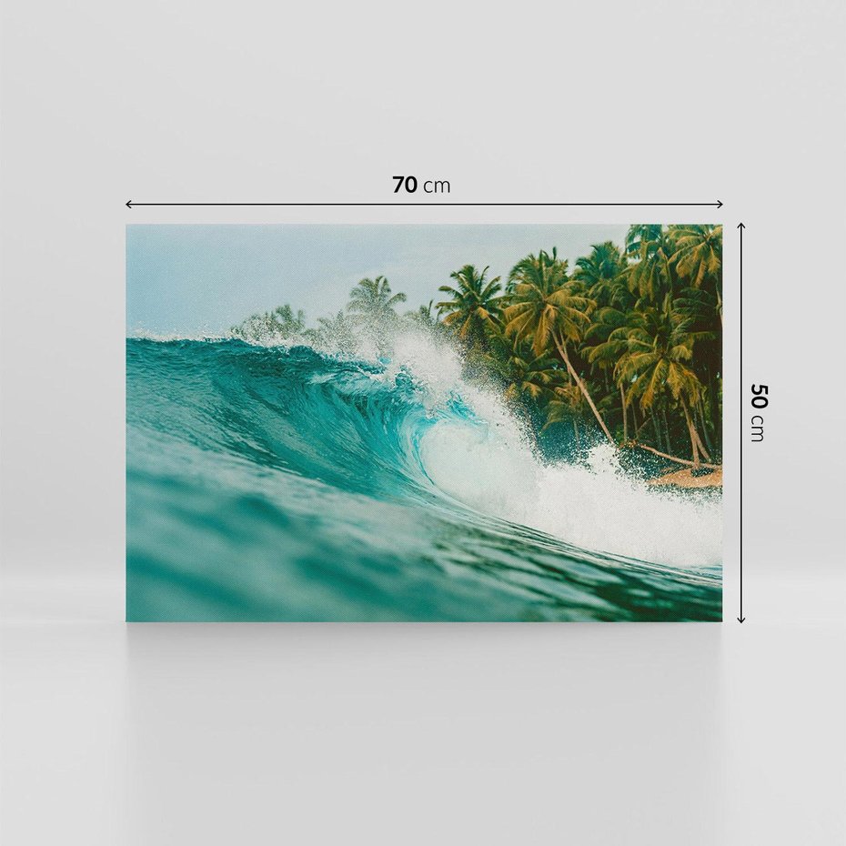 Obraz na płótnie 70x50 - Rajskie Wybrzeże - fotografia, duża fala