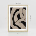 Plakat w ramie 30x40 - Obce Wariacje - abstrakcyjne linie, mroczny plakat - rama drewno
