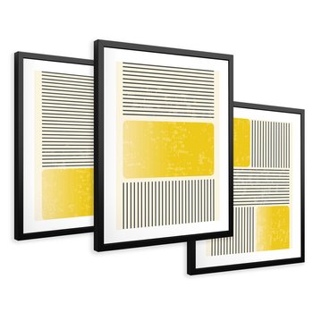 Zestaw obrazy w ramie 30x40 galeria - Symetria, graficzna, minimalizm - rama czarna