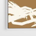 Obraz w ramie 50x50 - Taniec Energii - abstrakcyjne kreski, maźnięcia - rama biała
