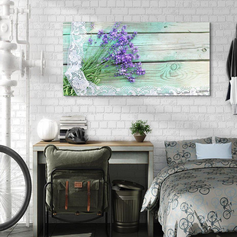 Obraz na płótnie 140x70 - Romantyczna lawenda - lawenda, kwiaty