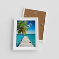 Plakat w ramie 30x40 - Hawajskie Palmy - palma, morze - rama biała