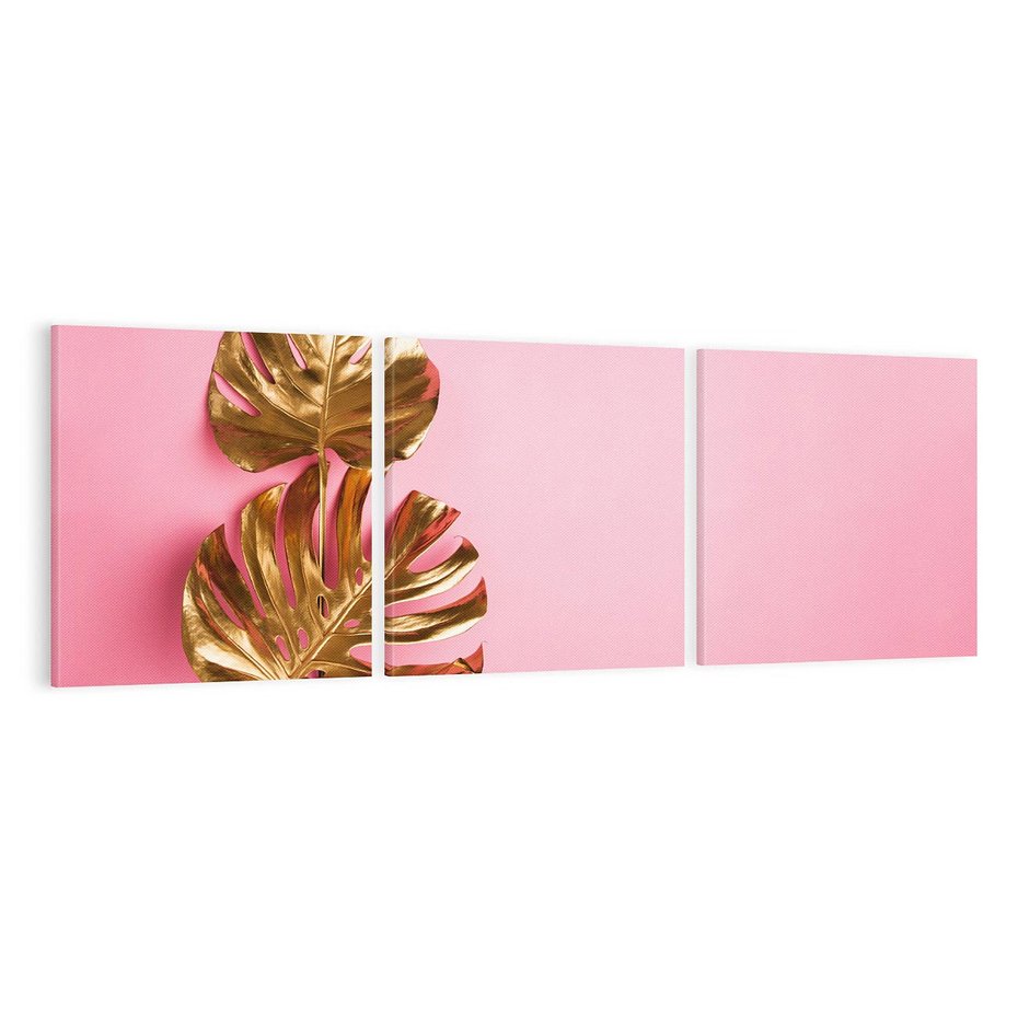 Obraz na płótnie 120x40 - Luksusowa Elegancja - złote, liście