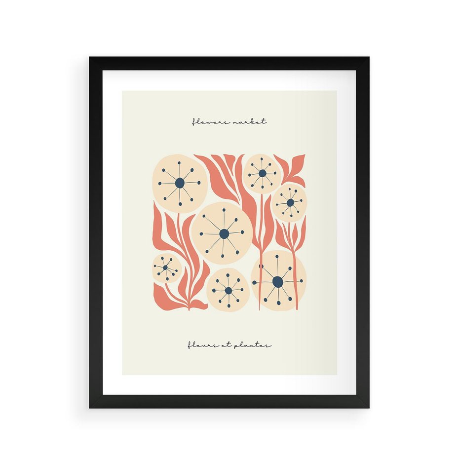 Plakat w ramie 40x50 - Dmuchawce w Abstrakcji - dmuchawce, abstrakcja - rama czarna