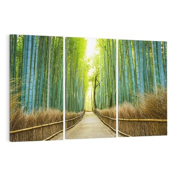 Obraz na płótnie 120x80 - Droga przez japoński bambusowy las - droga, japonia