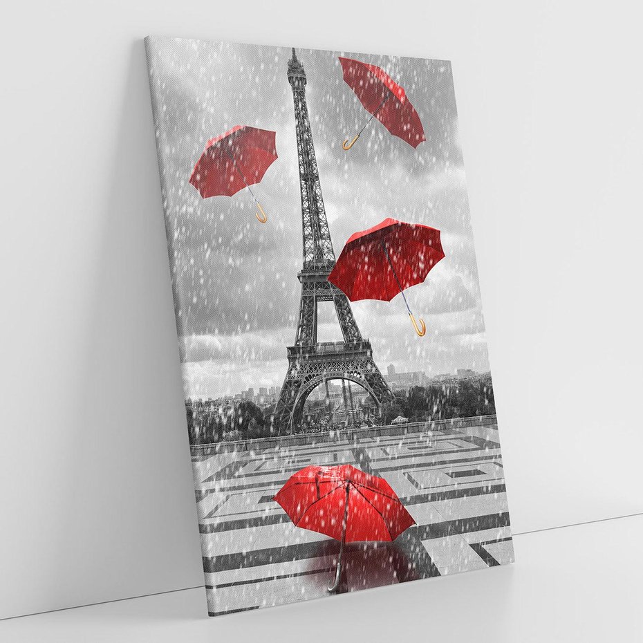 Obraz na płótnie 50x70 - Czarno-biała magia Eiffla - Eiffla, Paryż