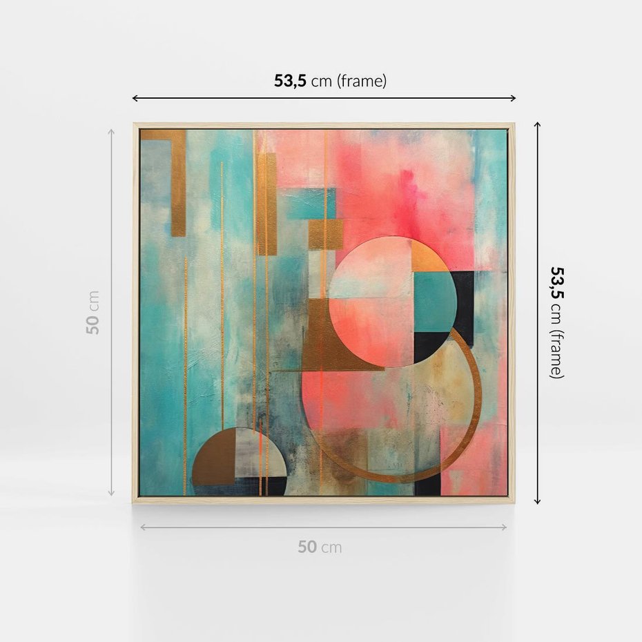 Obraz w ramie 50x50 - Abstrakcyjny Bałagan - abstrakcja, obraz olejny - rama drewno